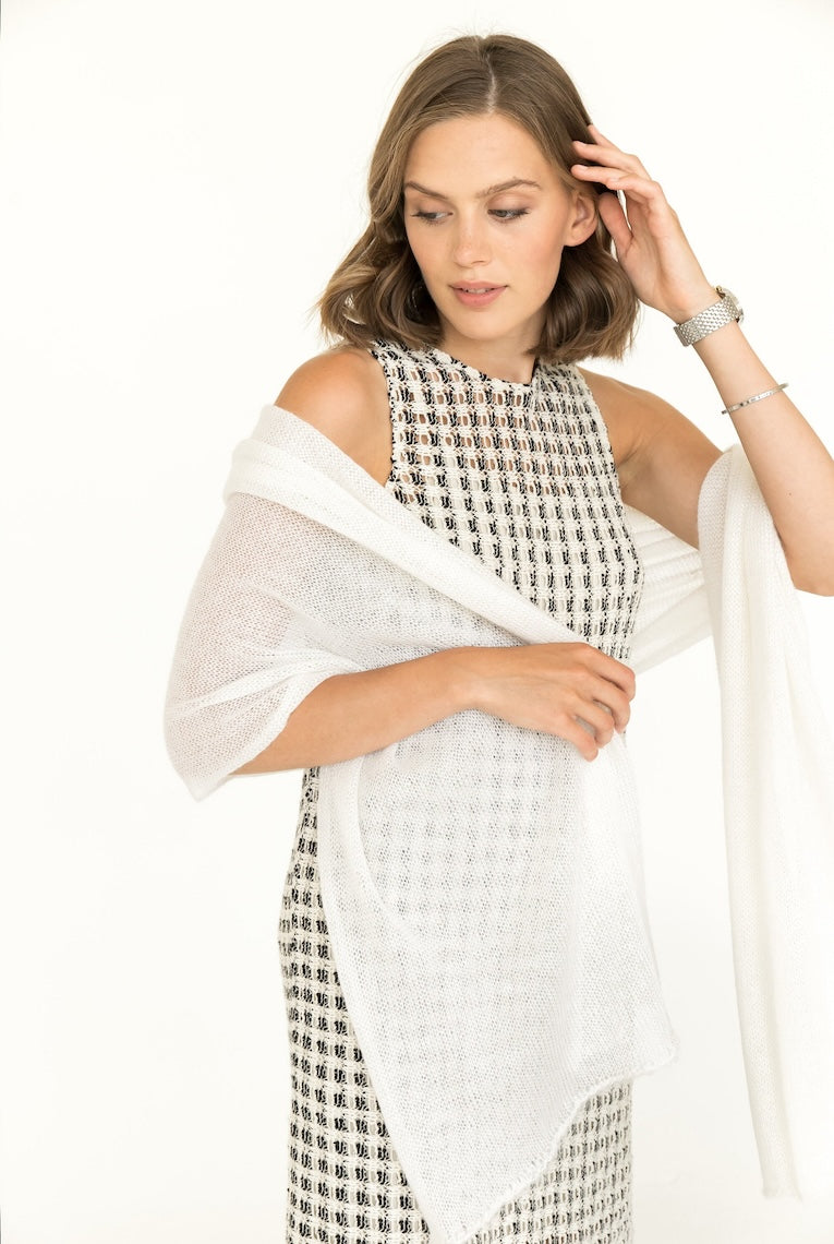 White knit mohair shawl, wedding cape, bridal cover up, women knit scarf, gift for her