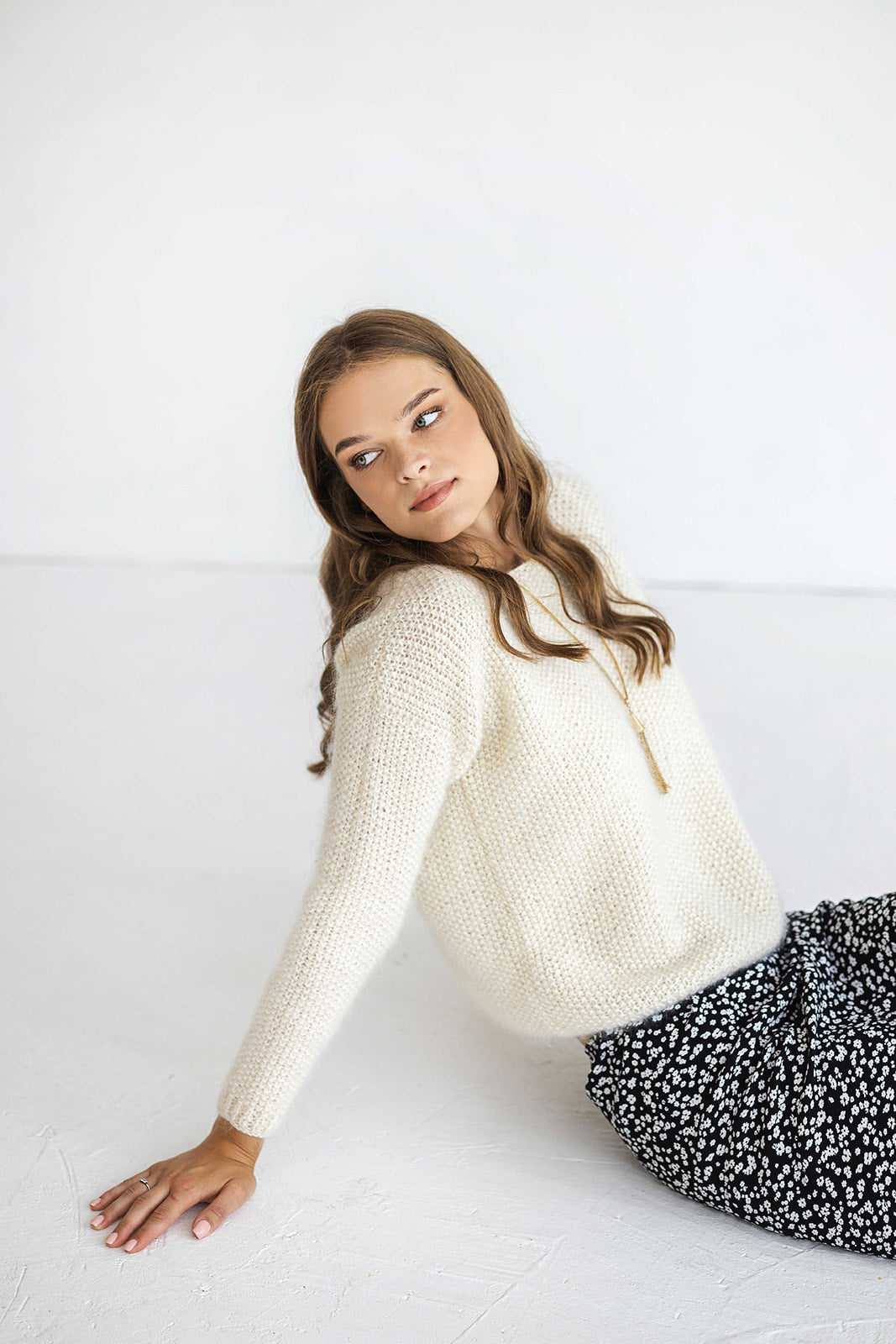White mohair knitted fluffy sweater, ivory alpaca wool blend jumper, fuzzy cable knit pullover, regular fit thick wedding bridal pull