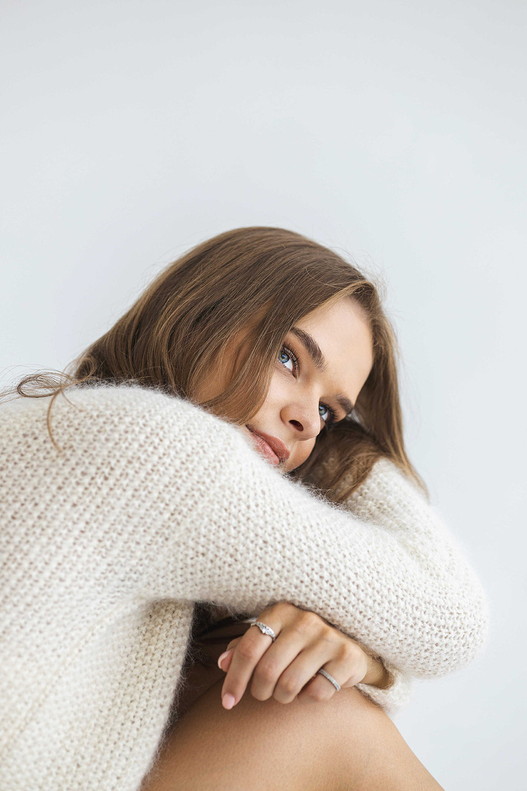 White mohair knitted fluffy sweater, ivory alpaca wool blend jumper, fuzzy cable knit pullover, regular fit thick wedding bridal pull