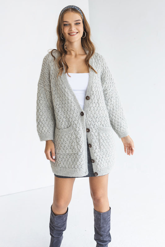 Long Mohair Cardigan With Pockets