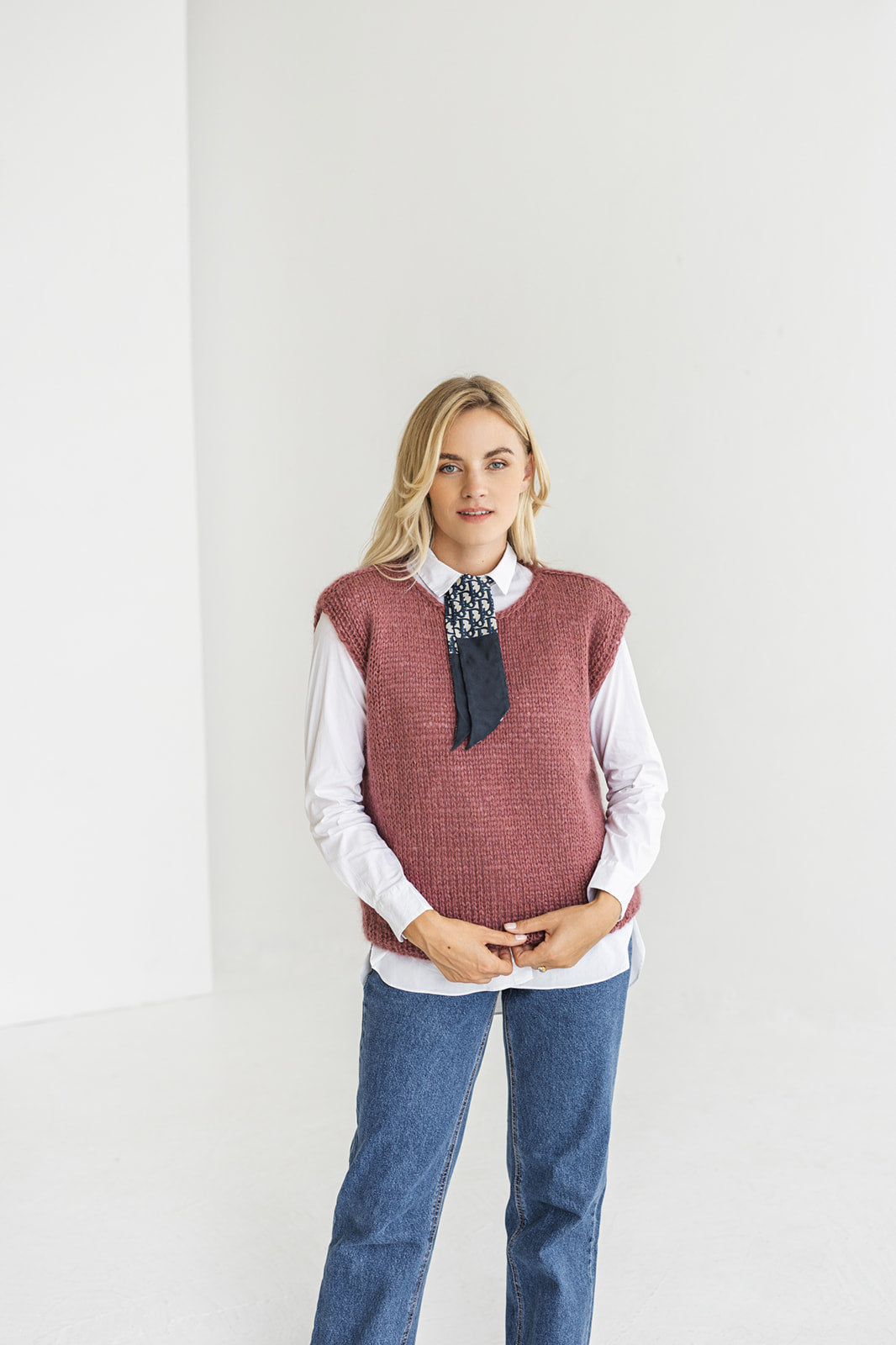 Purple mohair blend sweater vest