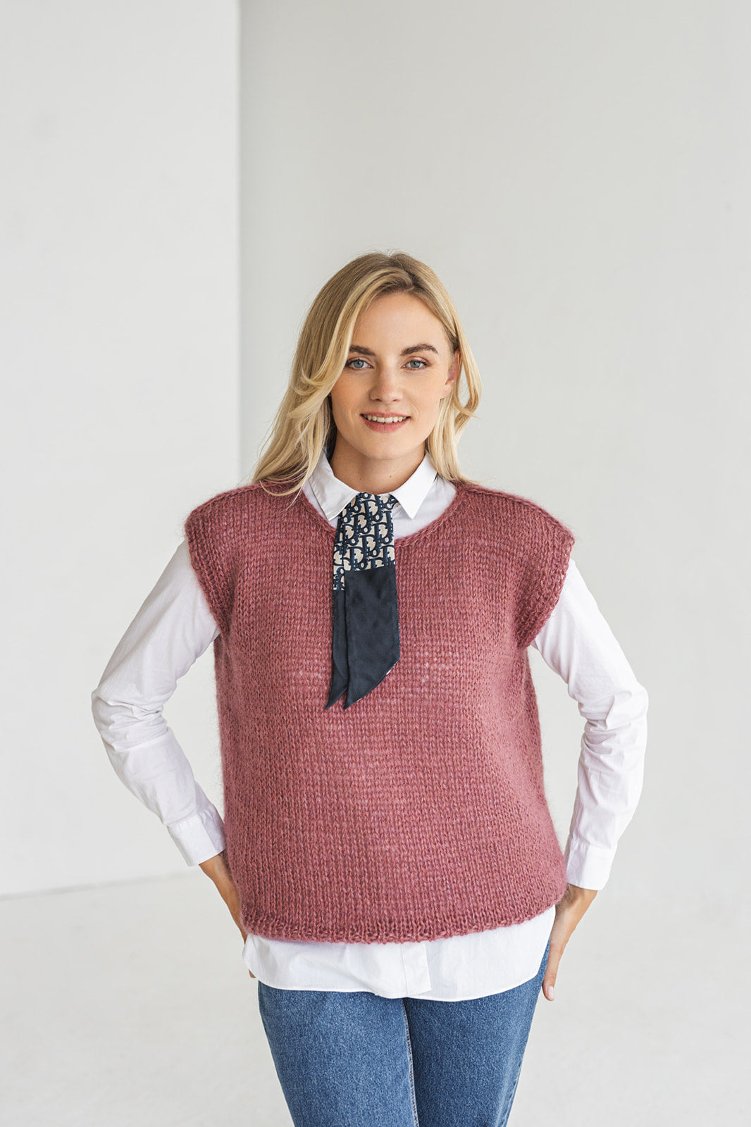 Purple mohair blend sweater vest