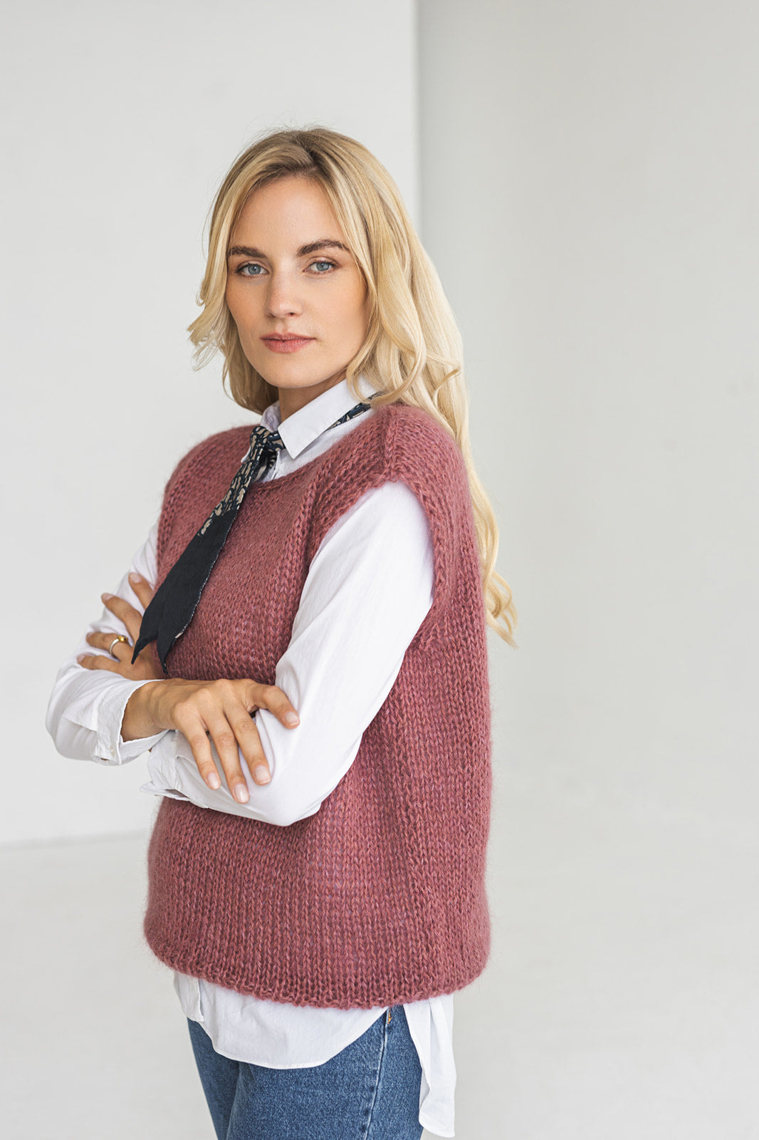 Purple mohair blend sweater vest