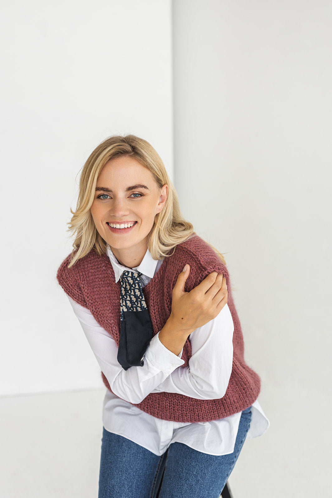 Purple mohair blend sweater vest