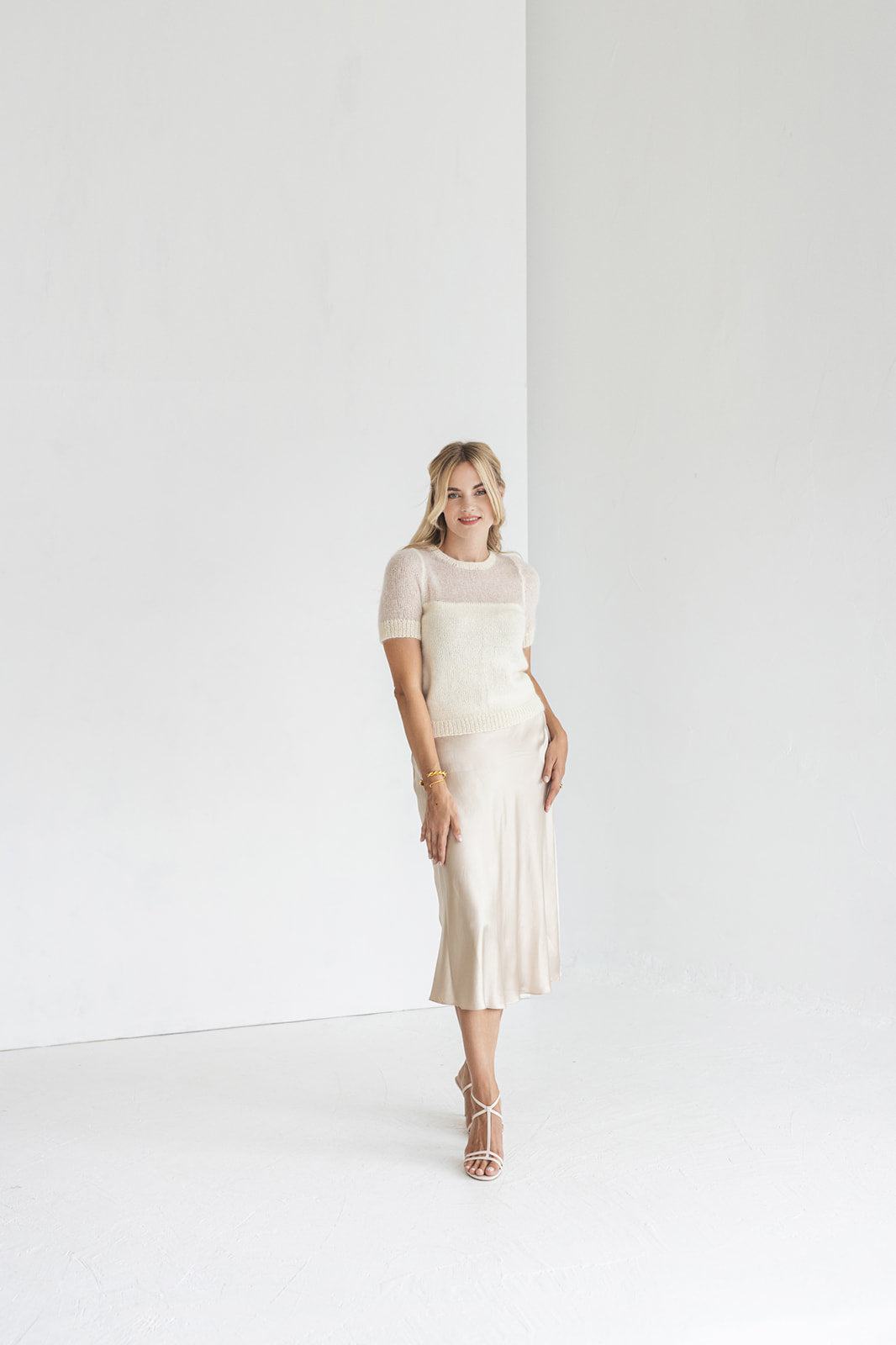 White mohair blouse