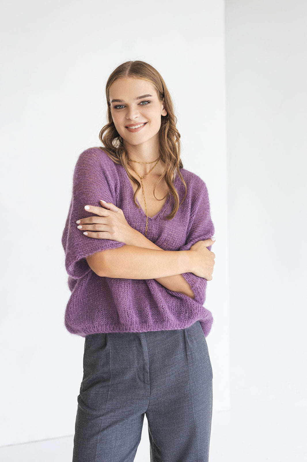 Purple mohair blouse