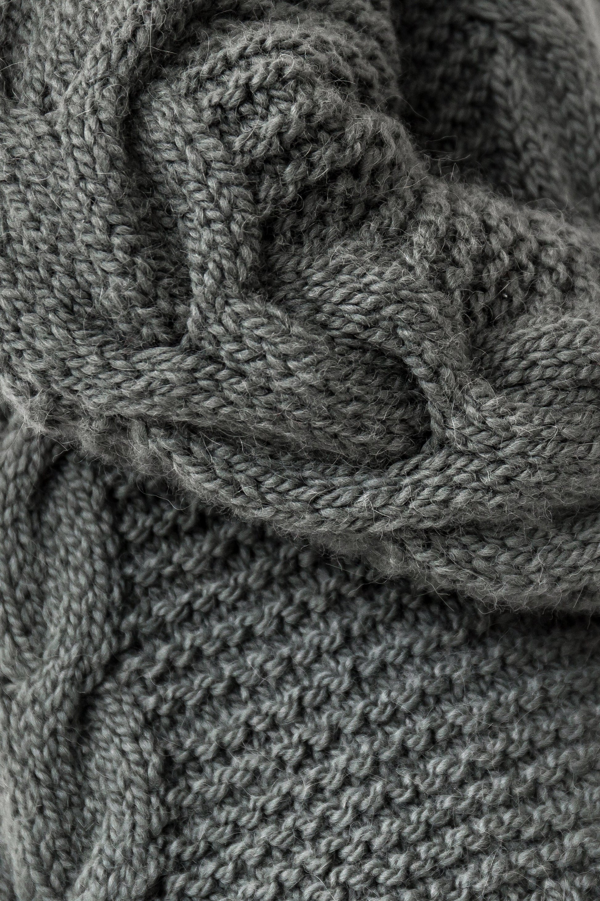 Chunky moss green, cable knit cardigan