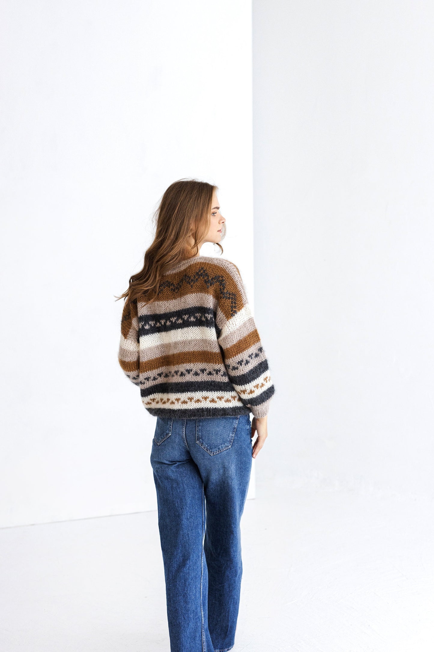Norwegian knitted fluffy mohair sweater, nordic cable knit alpaca blend jumper, scandinavian fuzzy oversized pullover, inspired 80's 90's