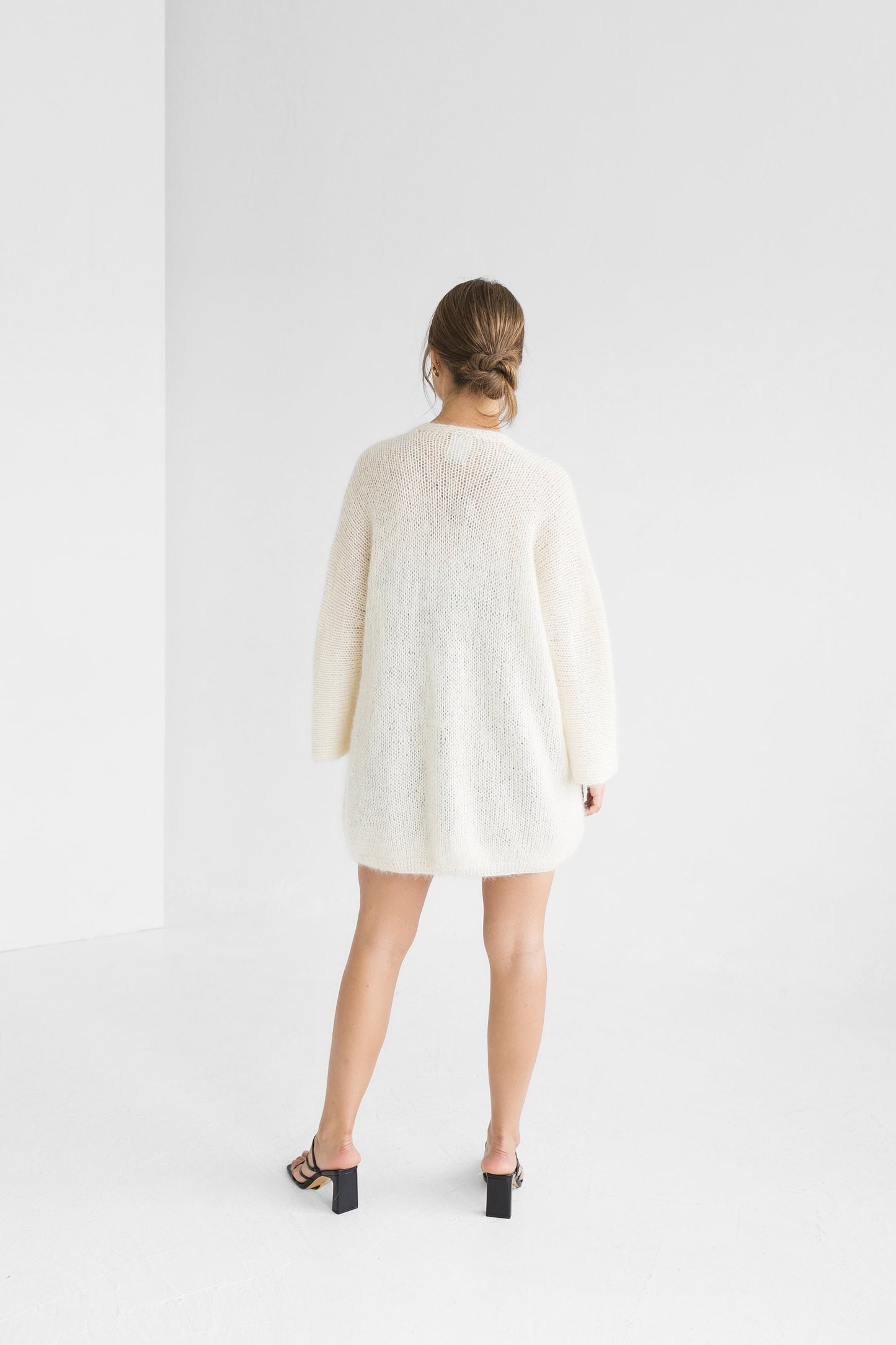 White cable knit kimono mohair cardigan, oversized fluffy alpaca wool blend chunky knitted sweater, ivory boho thick strickjacke damen gift