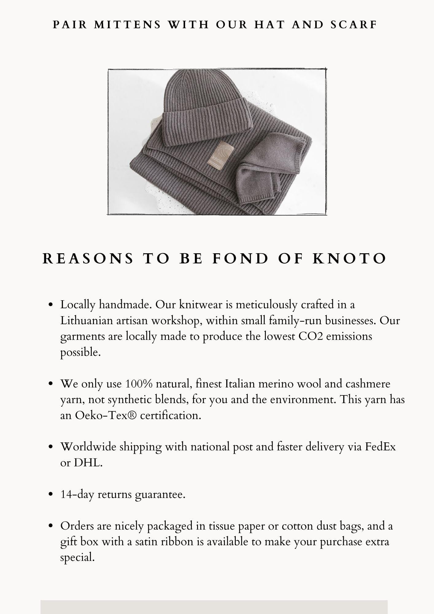 Blue Merino Wool And Cashmere Fingerless Mittens