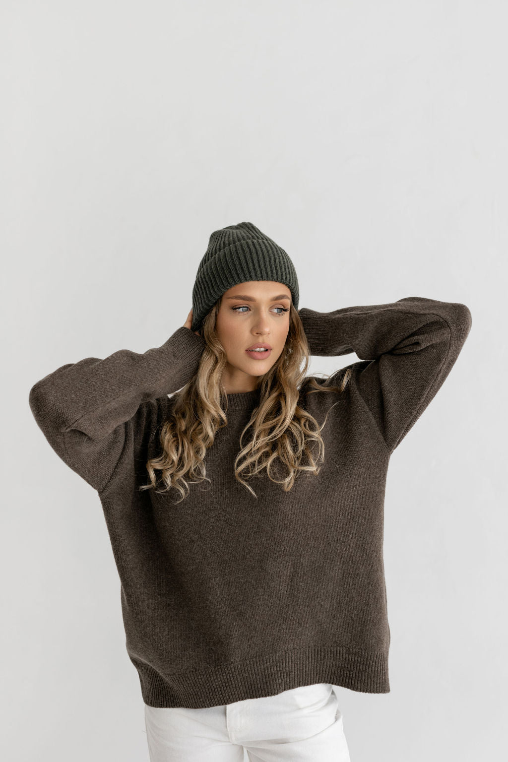 Green merino wool beanie