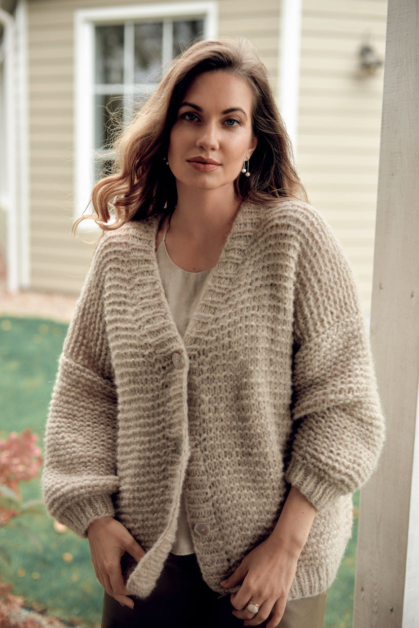 Alpaca and silk blend cardigan