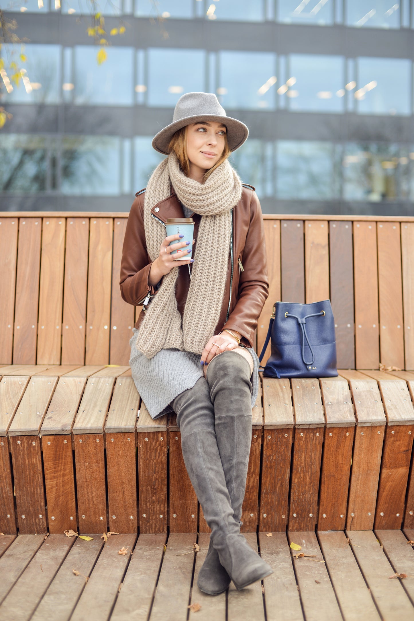 Beige Mohair Scarf