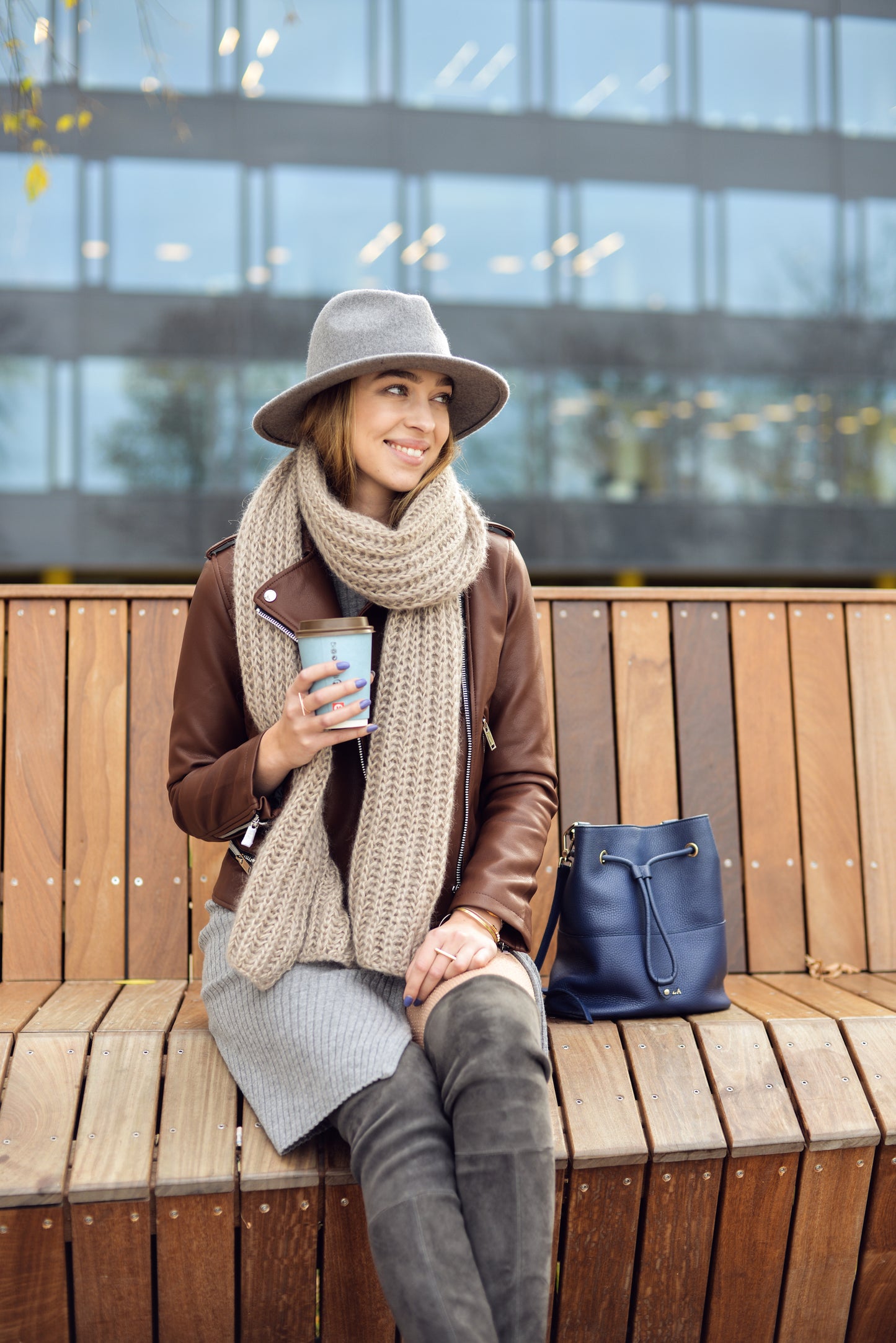 Beige Mohair Scarf