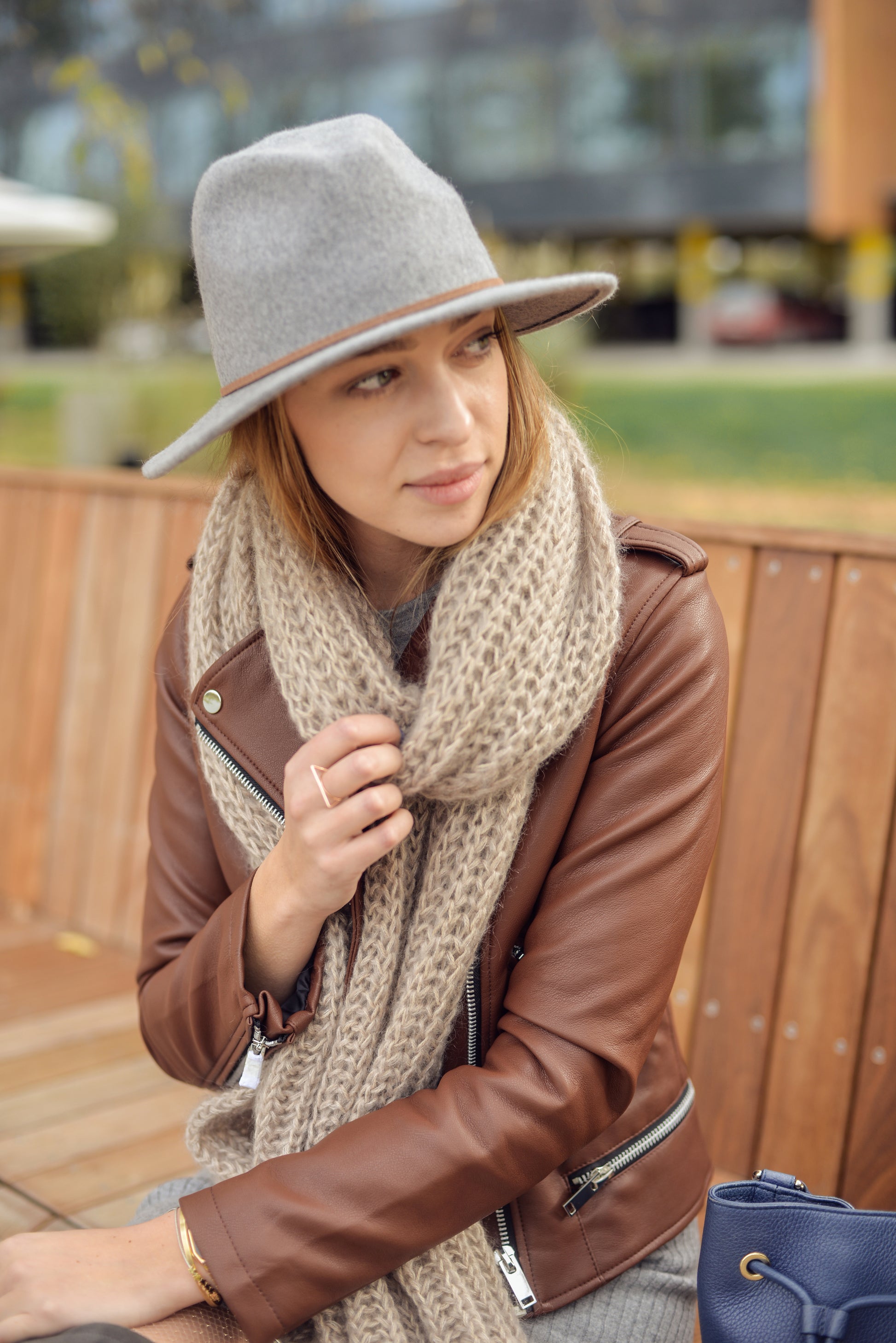 Beige Mohair Scarf
