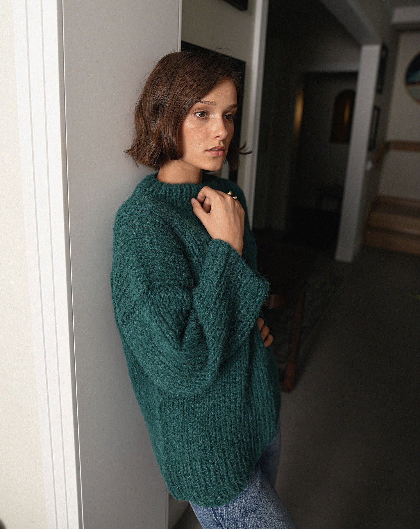 Crewneck Alpaca And Silk Blend Sweater