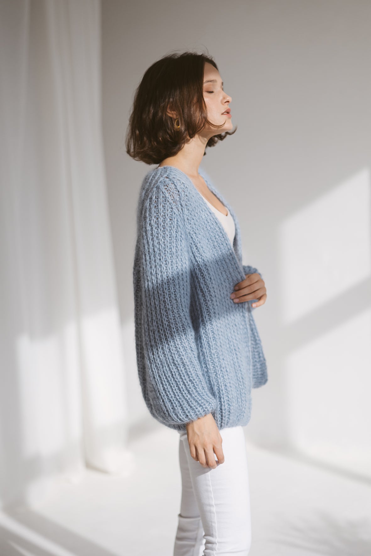 Light blue mohair cardigan