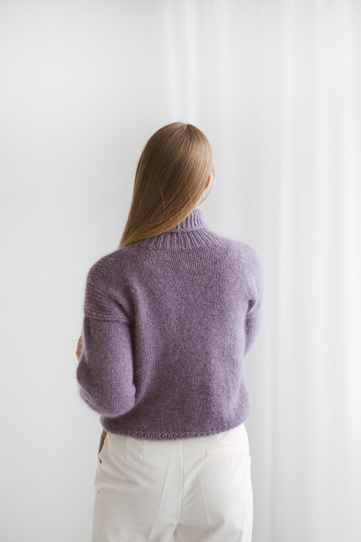 Purple mohair turtleneck jumper