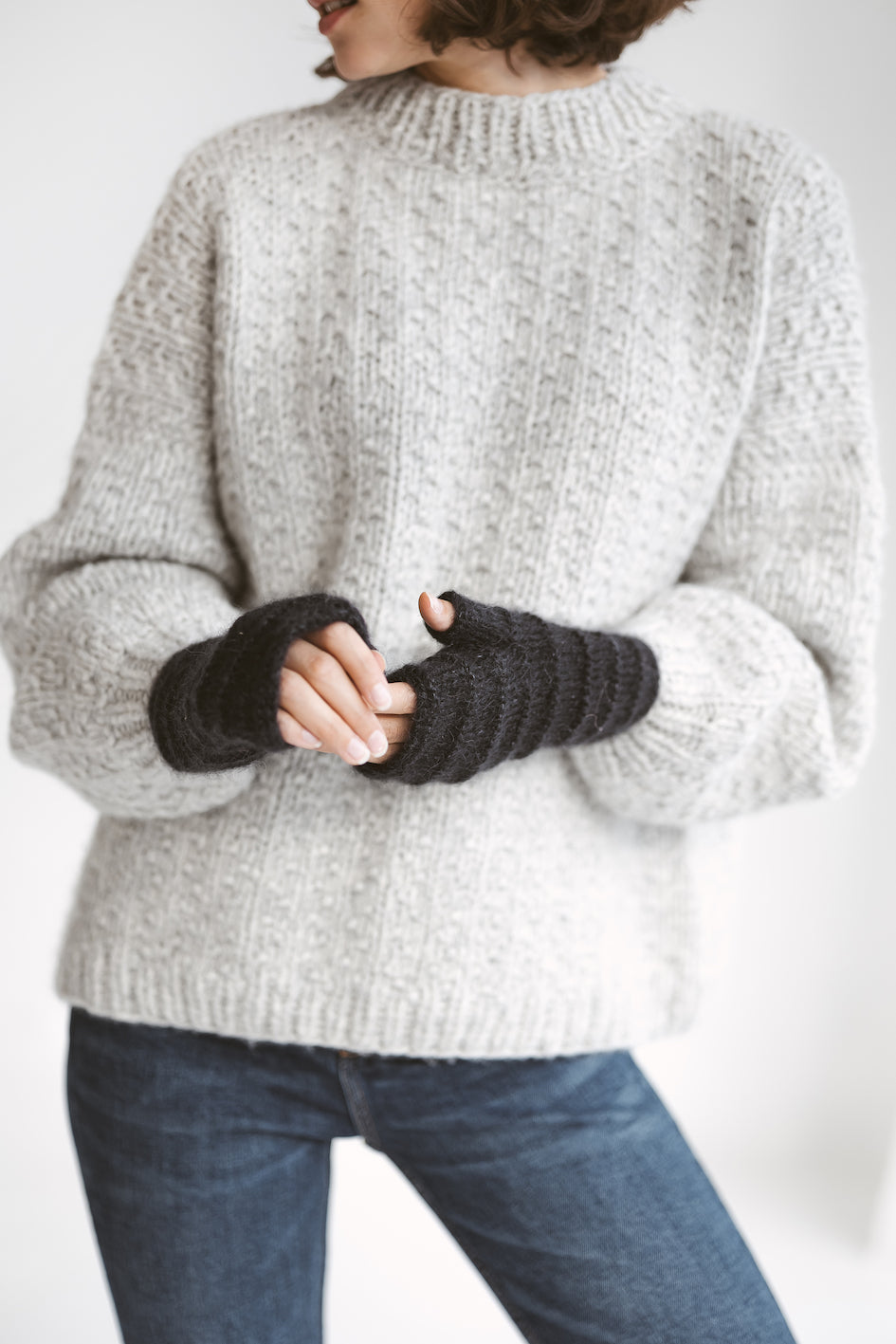 Fingerless Mohair Mittens