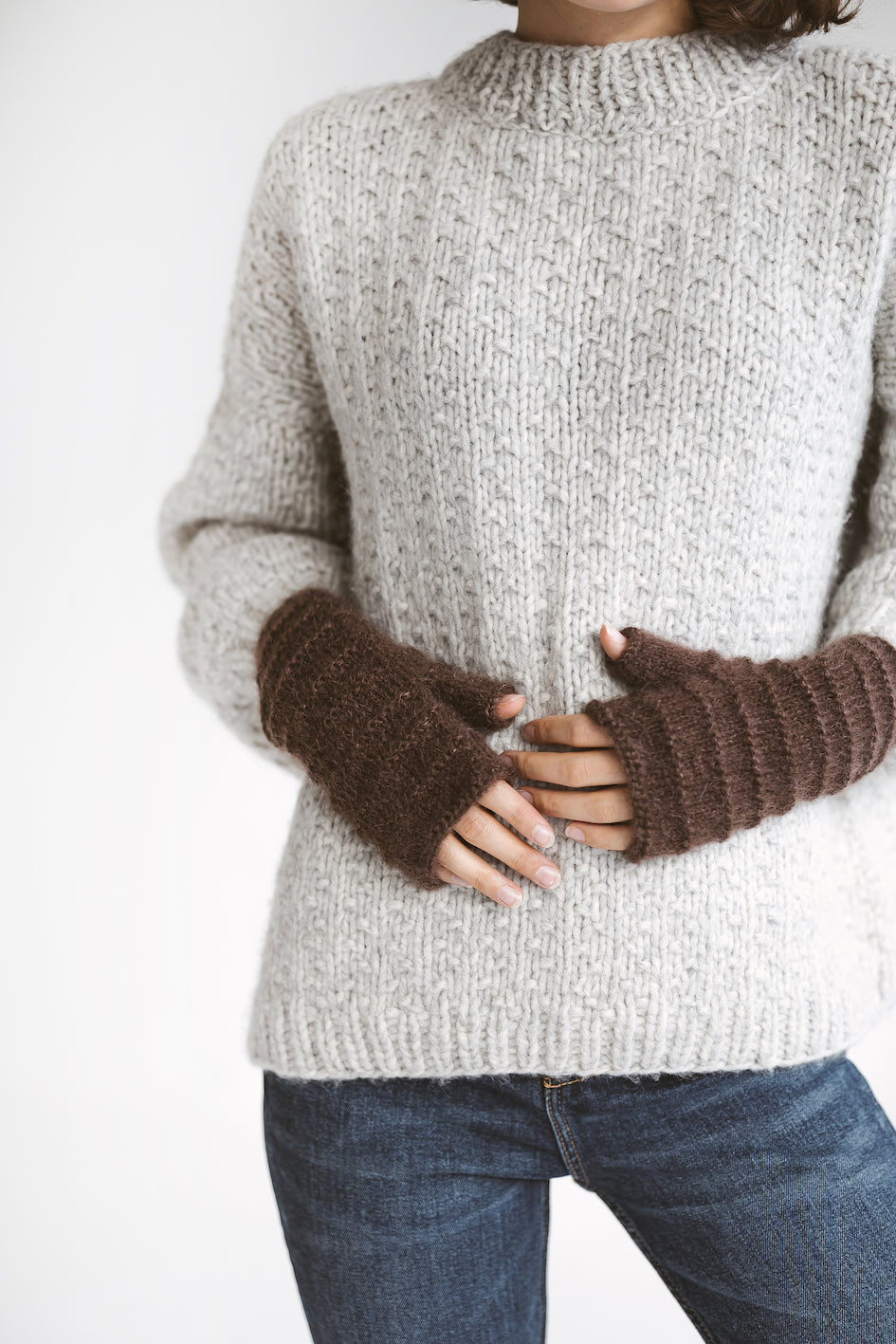Fingerless Mohair Mittens