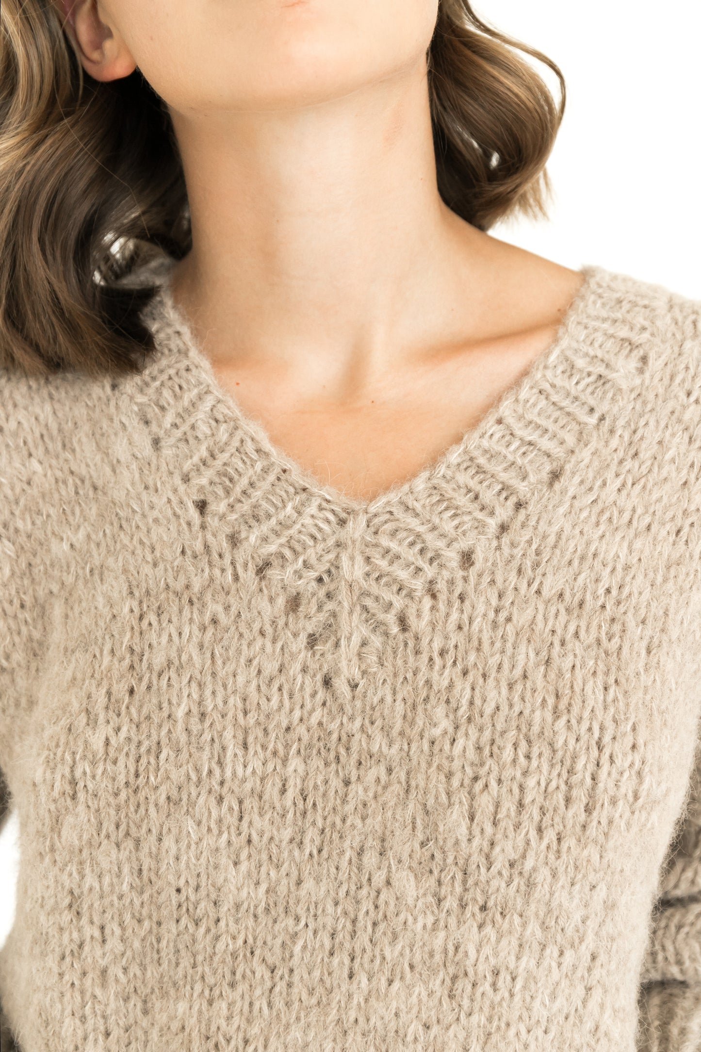 Light beige v neck sweater