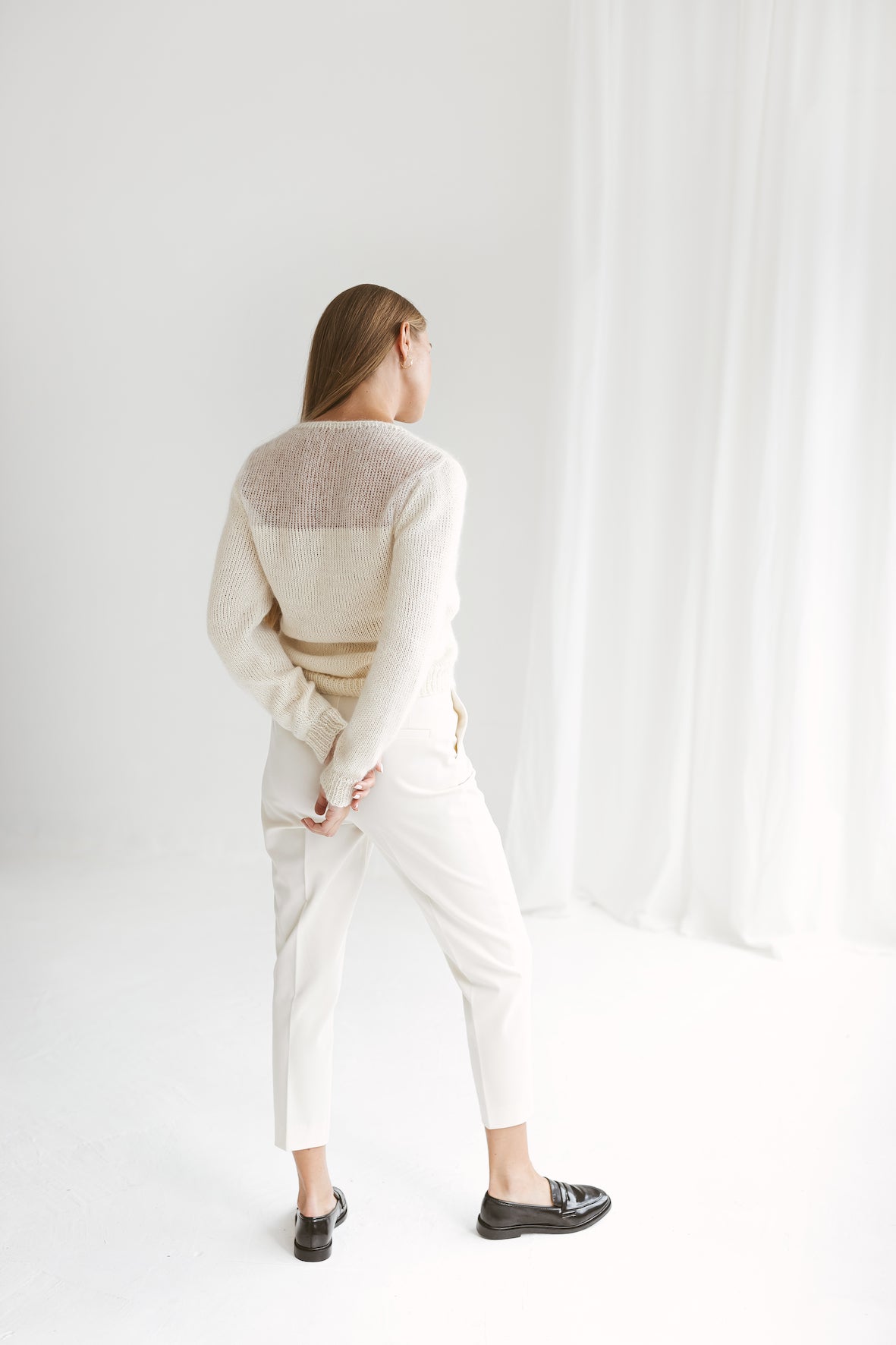 White mohair sweater
