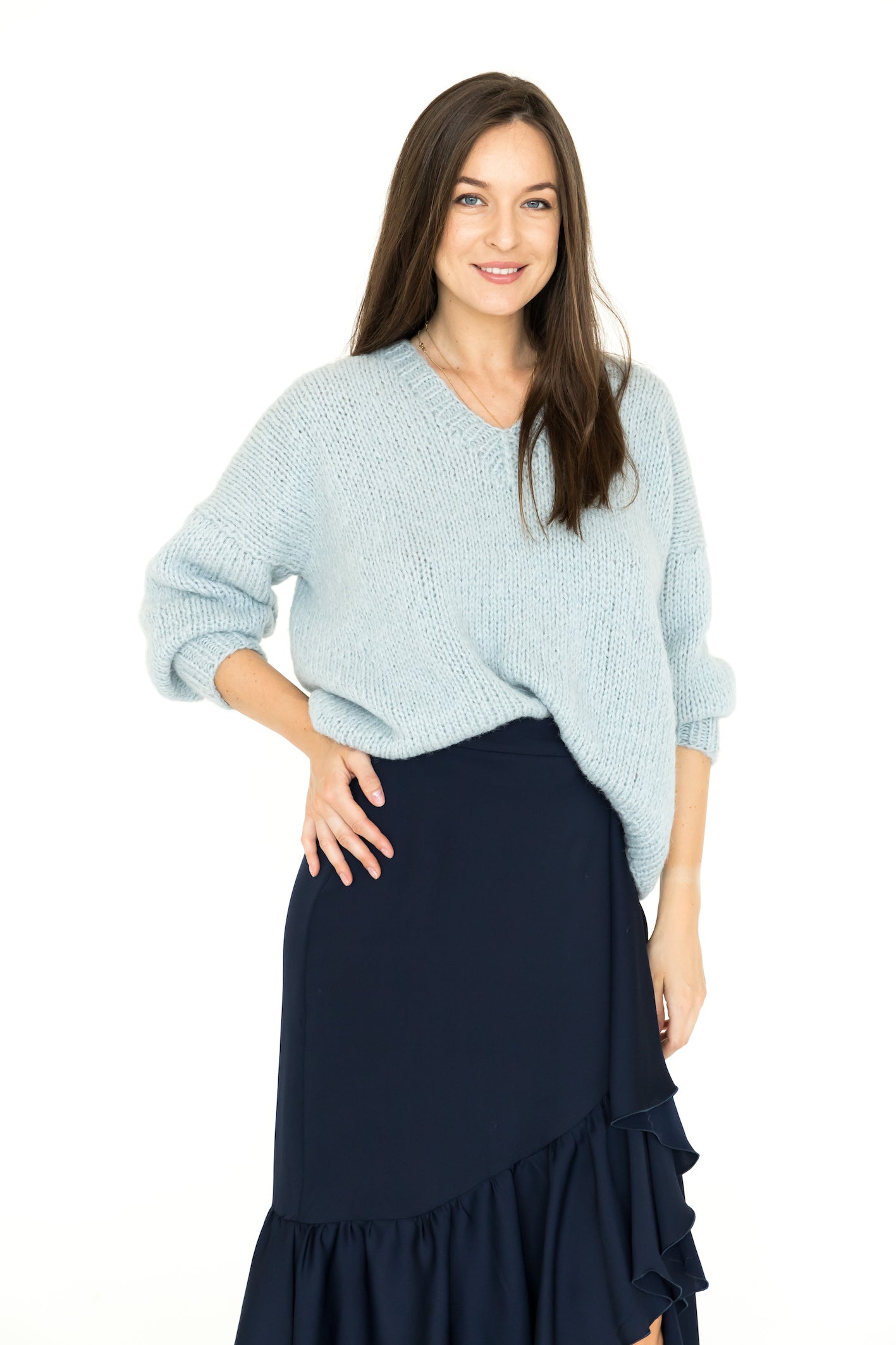 V Neck Alpaca Sweater