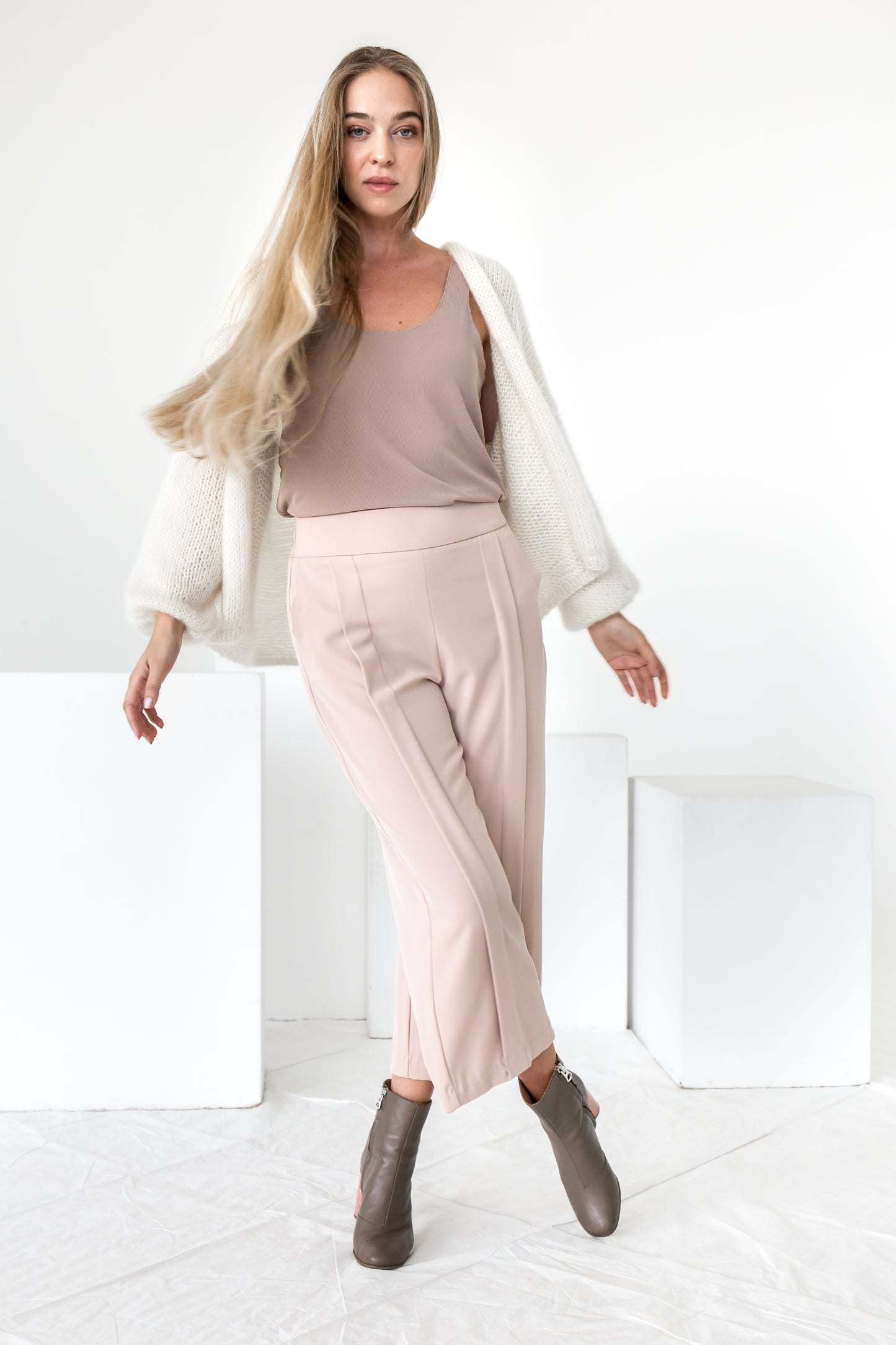 White mohair cardigan