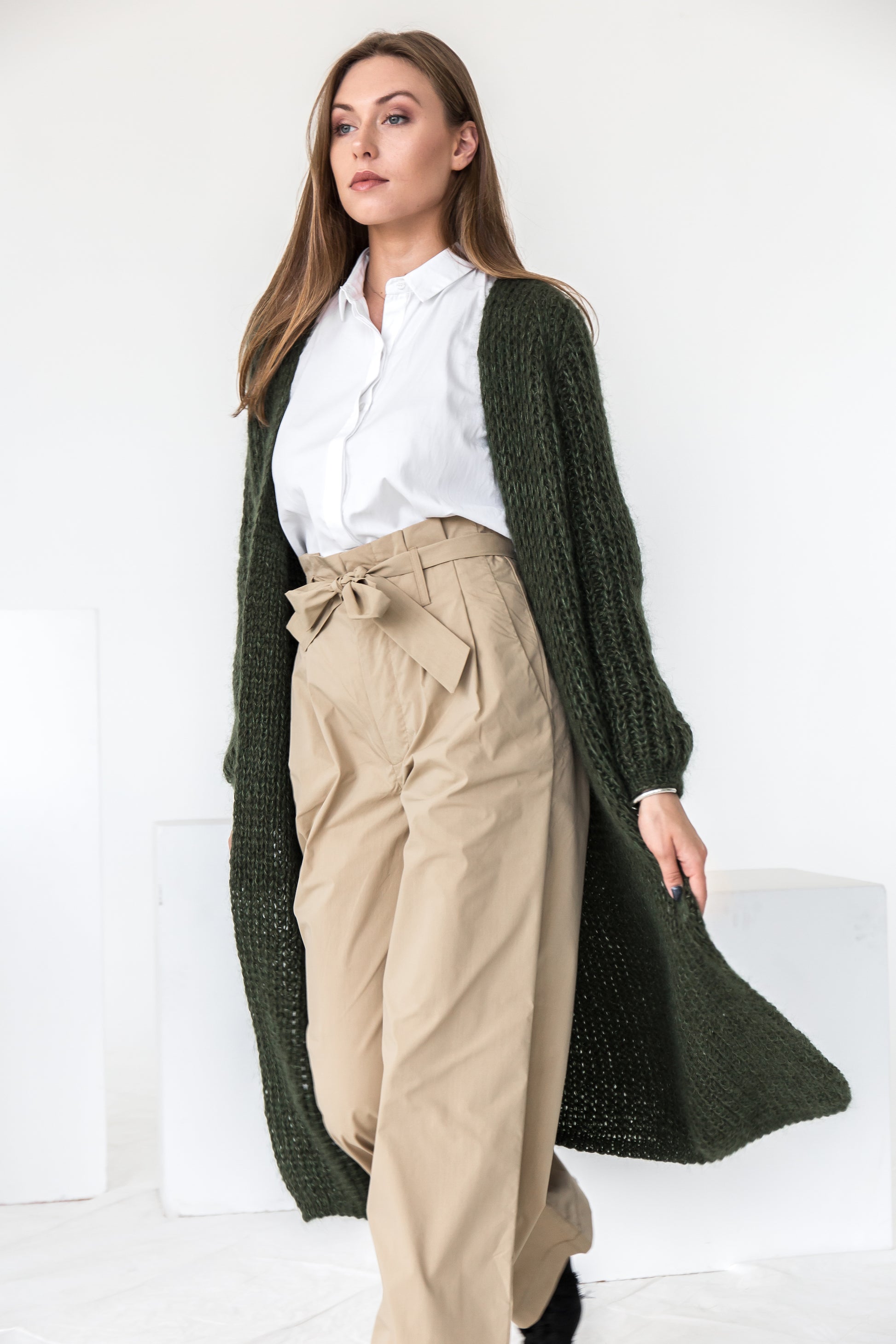 Green mohair cardigan