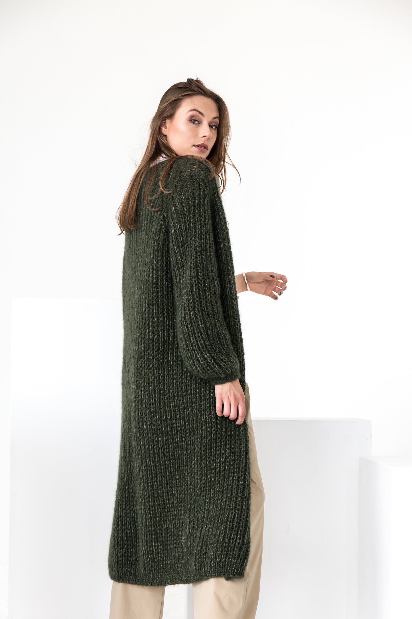 Green mohair cardigan
