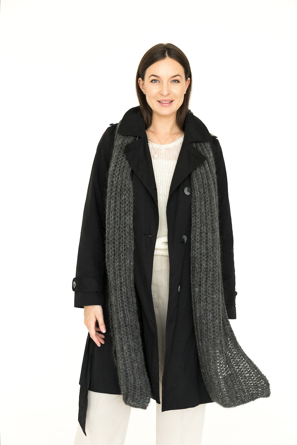 Grey mohair scarf