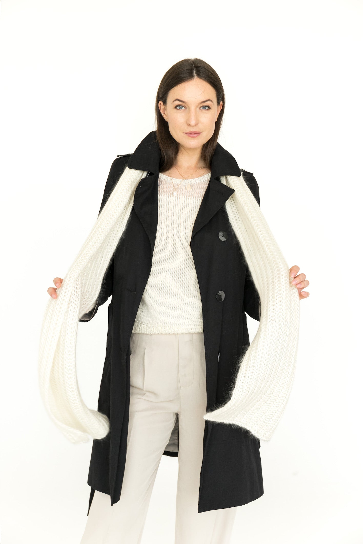 White mohair scarf