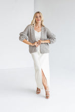 Load image into Gallery viewer, Gray knitted alpaca cardigan
