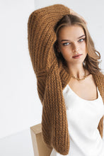 Load image into Gallery viewer, Camel brown mohair cardigan
