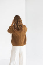 Load image into Gallery viewer, Camel brown mohair cardigan
