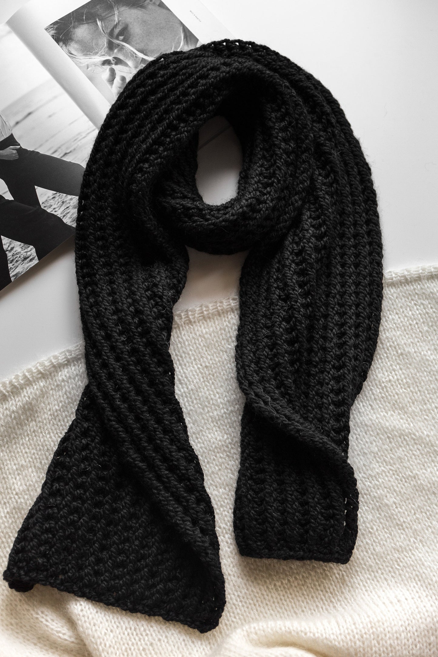 Alpaca scarf, wool scarf, knit scarf, oversize scarf, chunky scarf, fuzzy scarf, black knit scarf, extralong scarf, knitted scarf, scarf