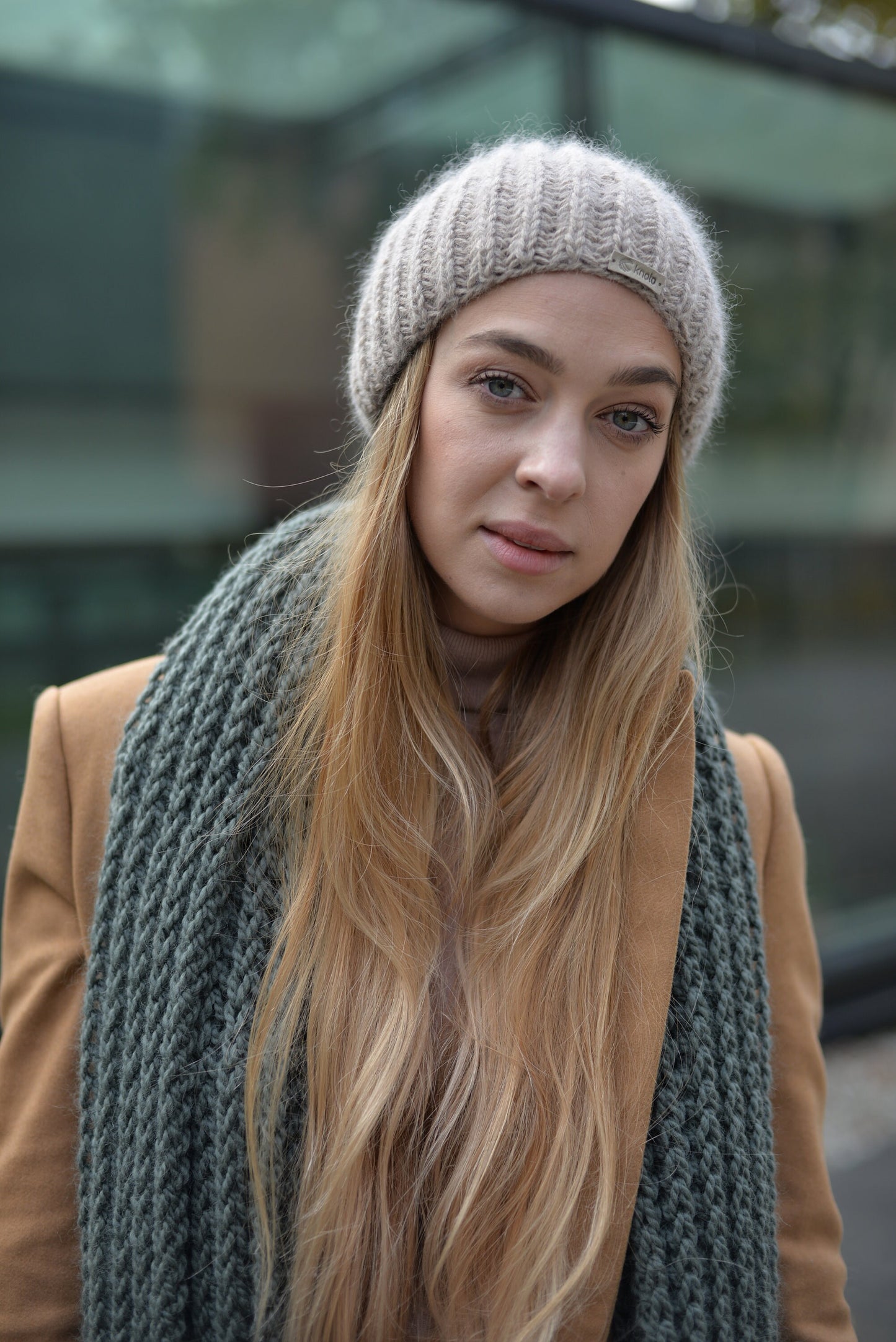 READY TO SHIP. Lovely women's mohair hat. Warm winter knit hat. Beige slouchy beanie.