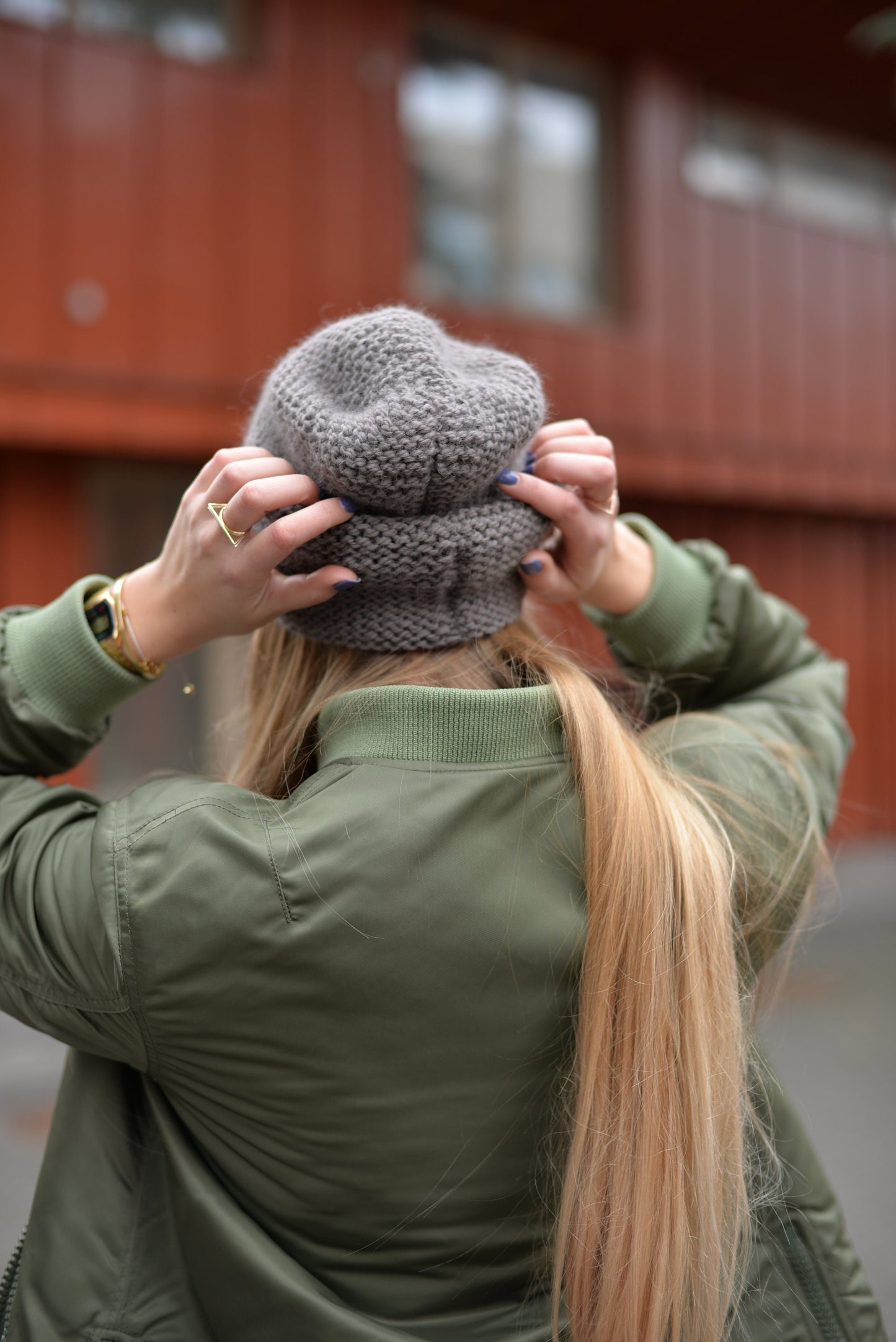 READY TO SHIP. Brown slouchy beanie, warm knit hat, wool and alpaca beanie, cable knit hat, gift for women, winter hat