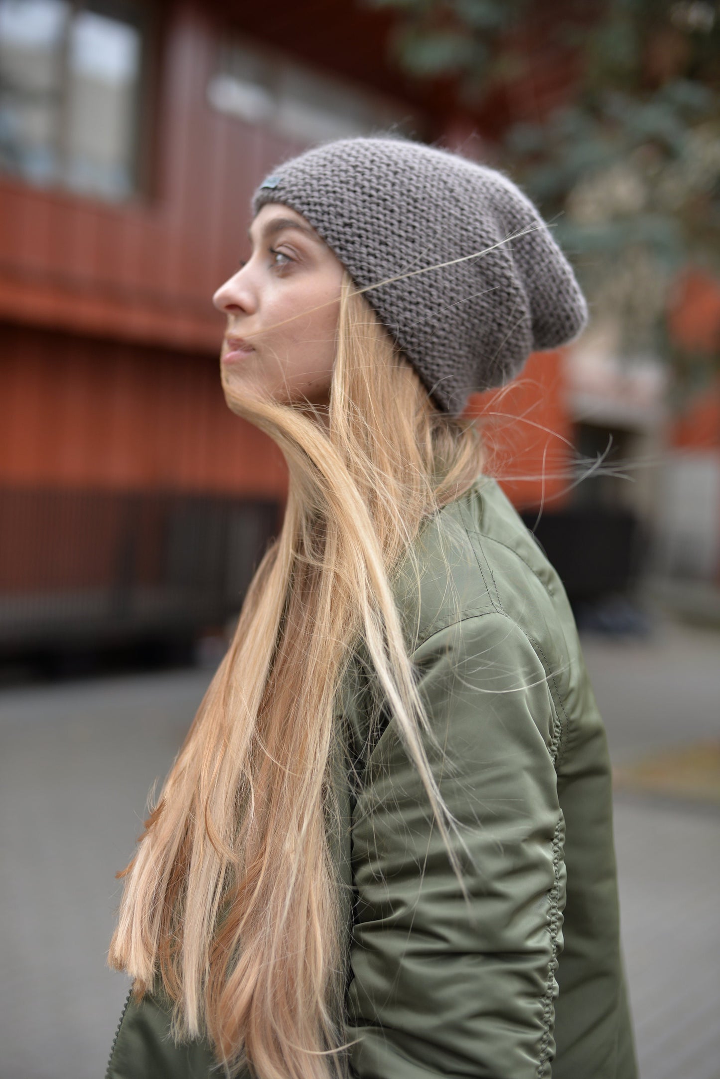 READY TO SHIP. Brown slouchy beanie, warm knit hat, wool and alpaca beanie, cable knit hat, gift for women, winter hat