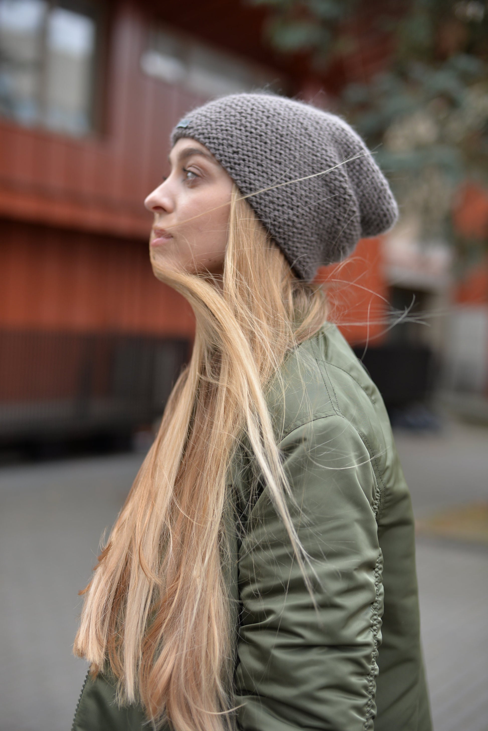 READY TO SHIP. Brown slouchy beanie, warm knit hat, wool and alpaca beanie, cable knit hat, gift for women, winter hat