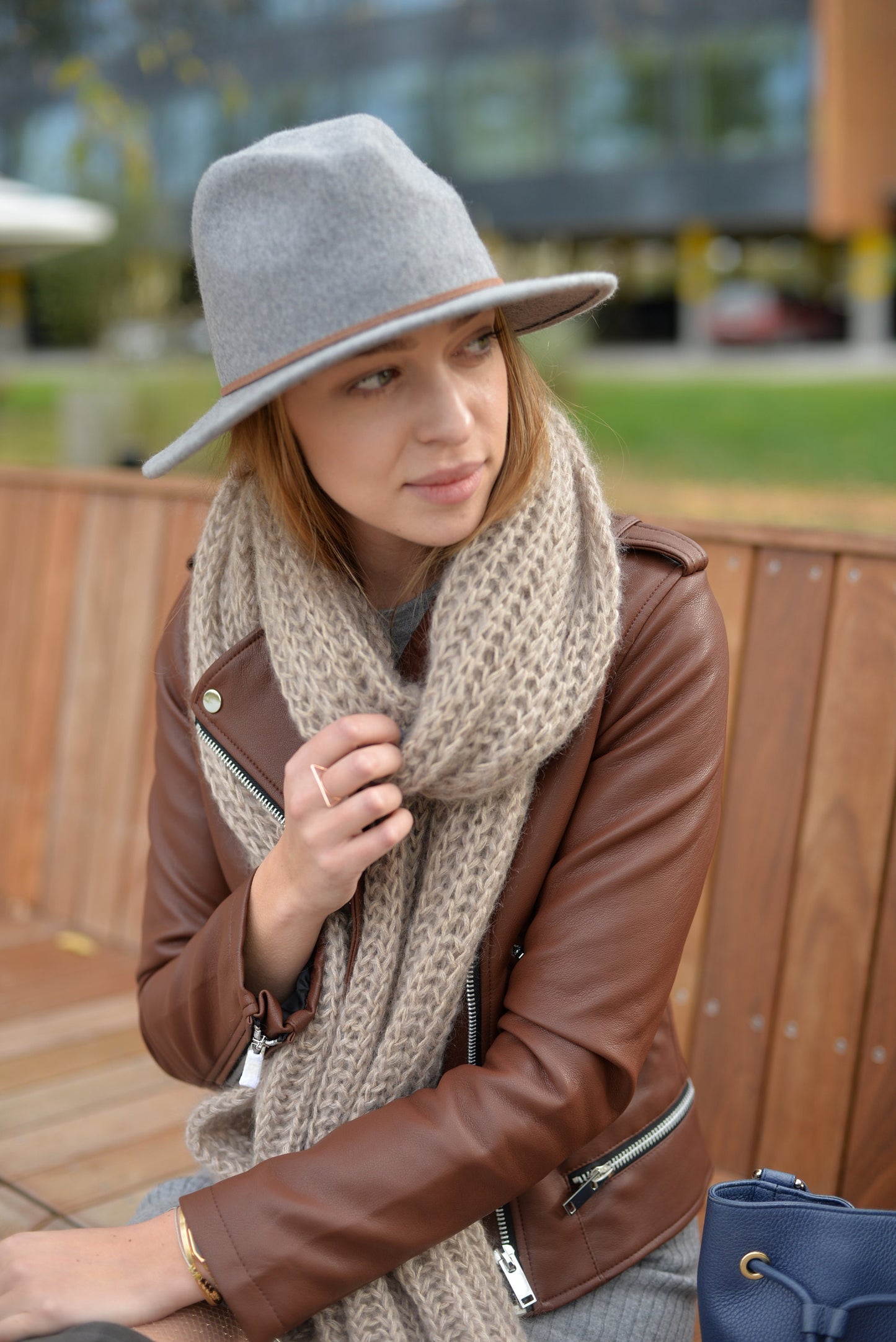 Black Cable Knit Mohair Scarf