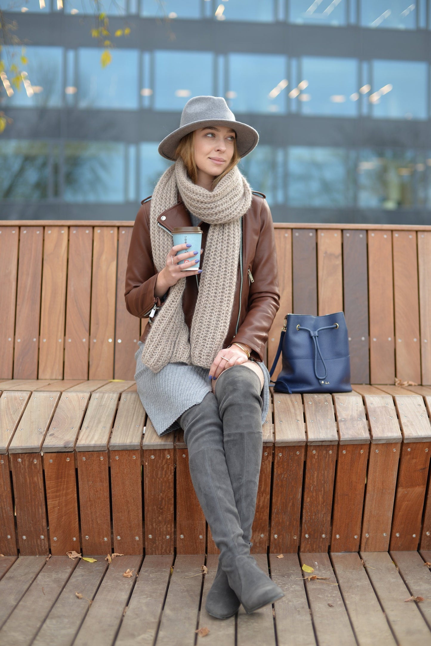 Black Cable Knit Mohair Scarf