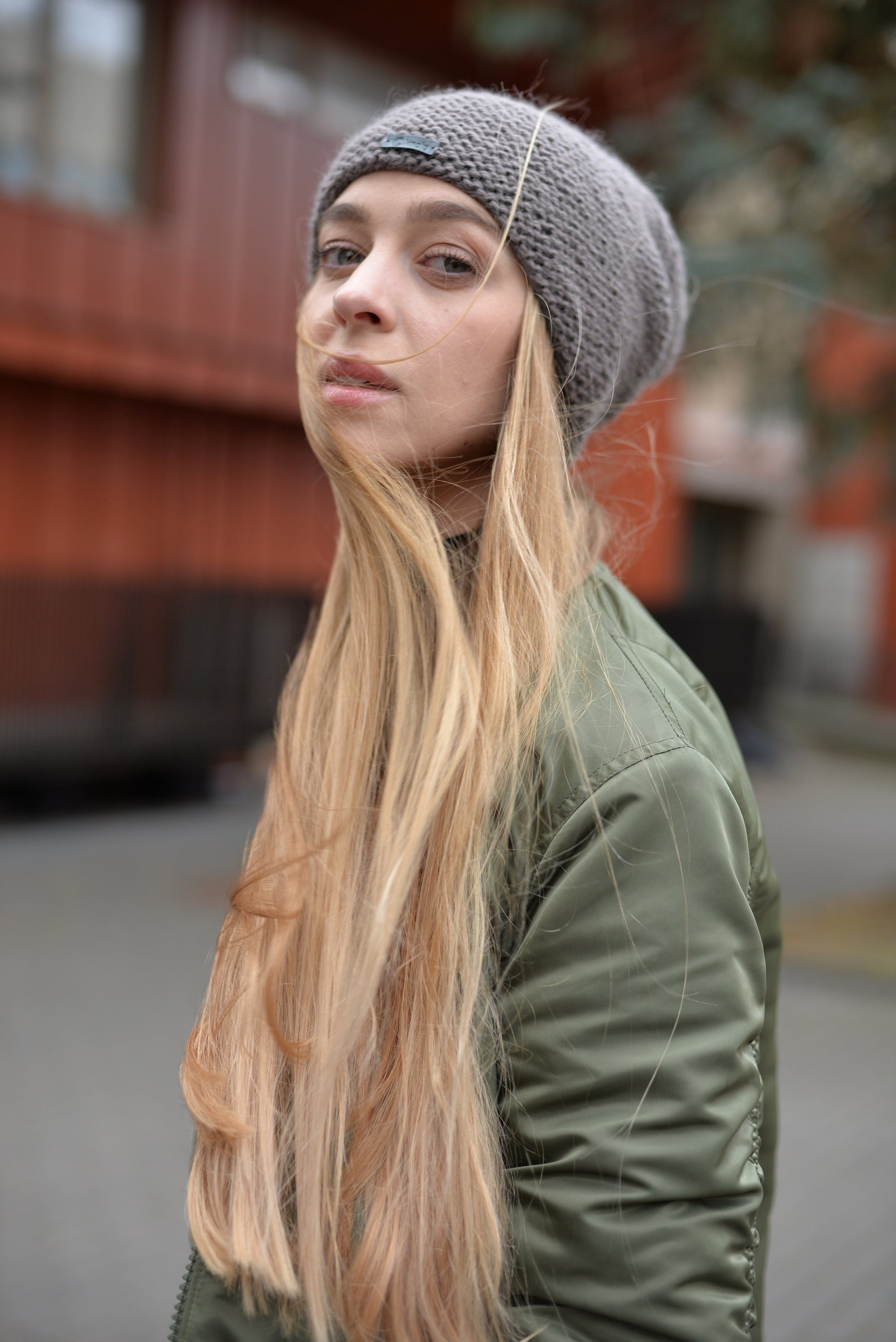 READY TO SHIP. Brown slouchy beanie, warm knit hat, wool and alpaca beanie, cable knit hat, gift for women, winter hat