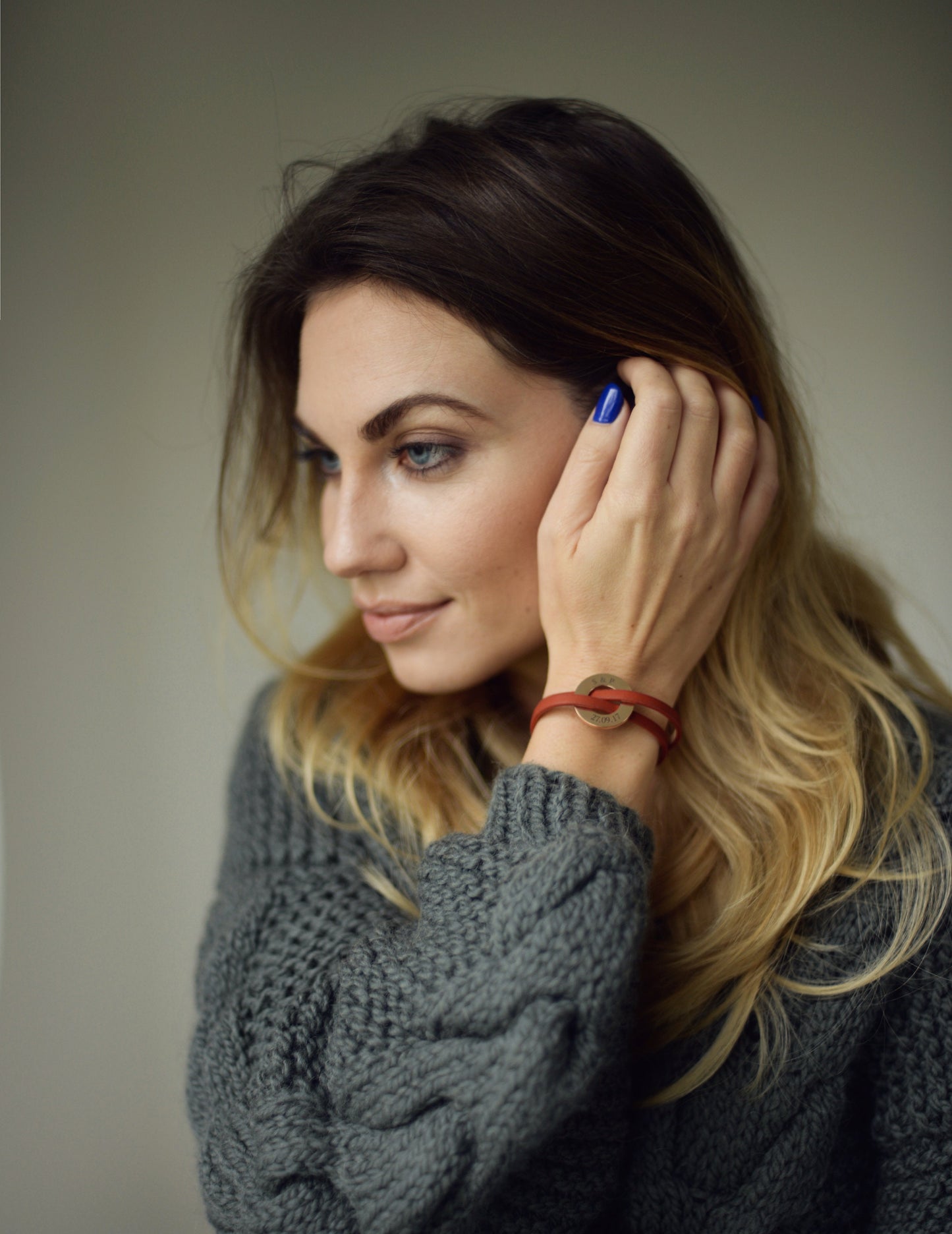 Chunky moss green, cable knit cardigan