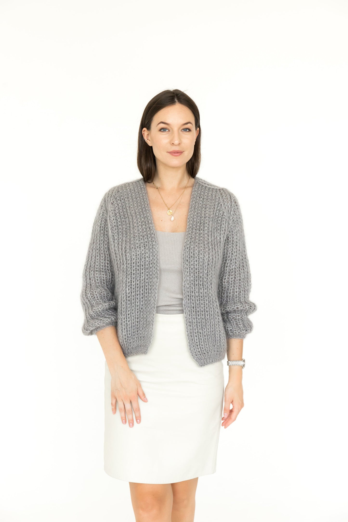 Timeless cable knit mohair sweater, gray mohair cardigan, oversize alpaca cardigan, chunky knit alpaca sweater, gift for her, strickjacke