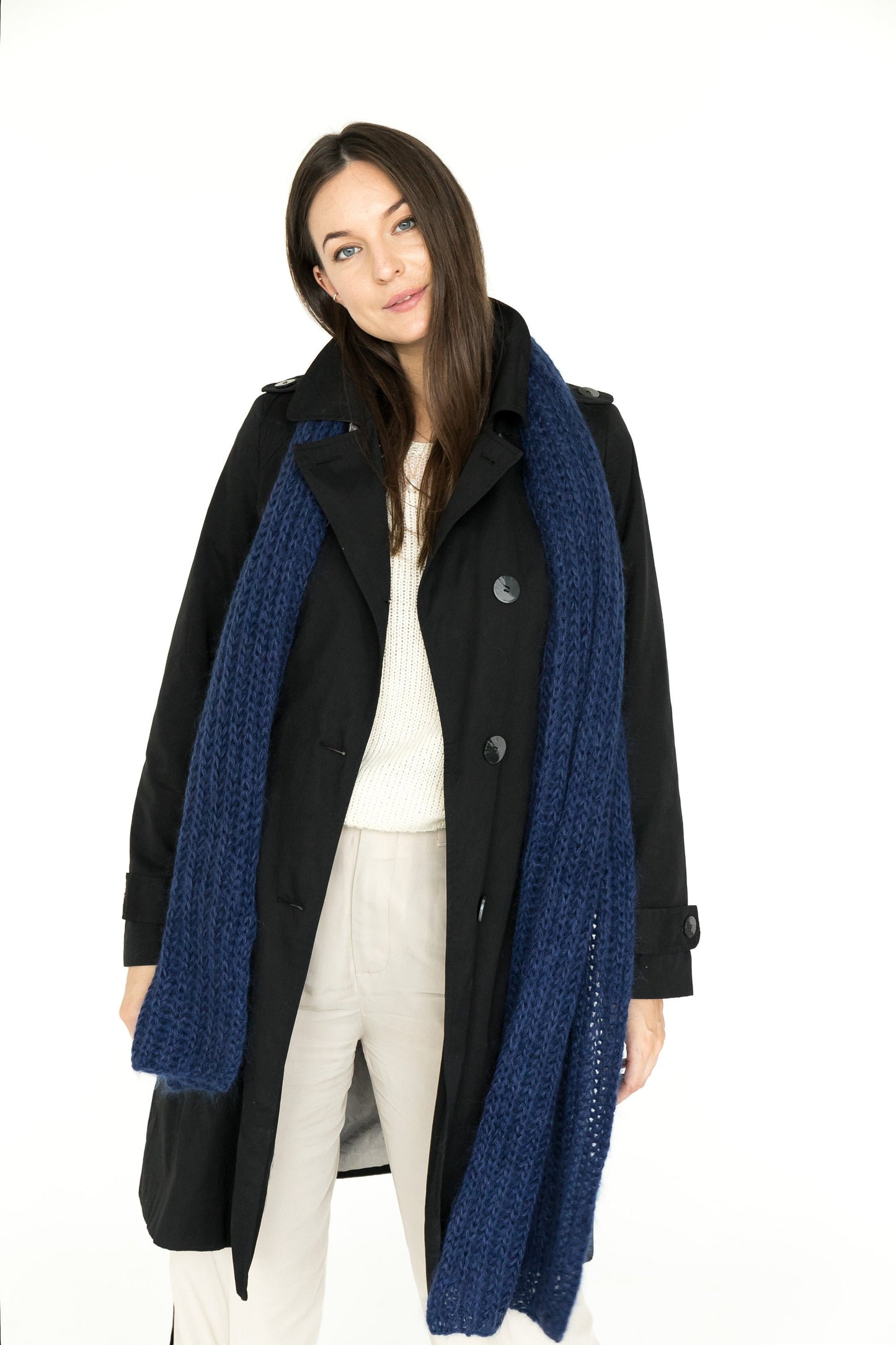 Mohair scarf, alpaca scarf, knit scarf, oversize scarf, chunky scarf, fuzzy scarf, blue knit scarf, extralong scarf, knitted scarf, scarf