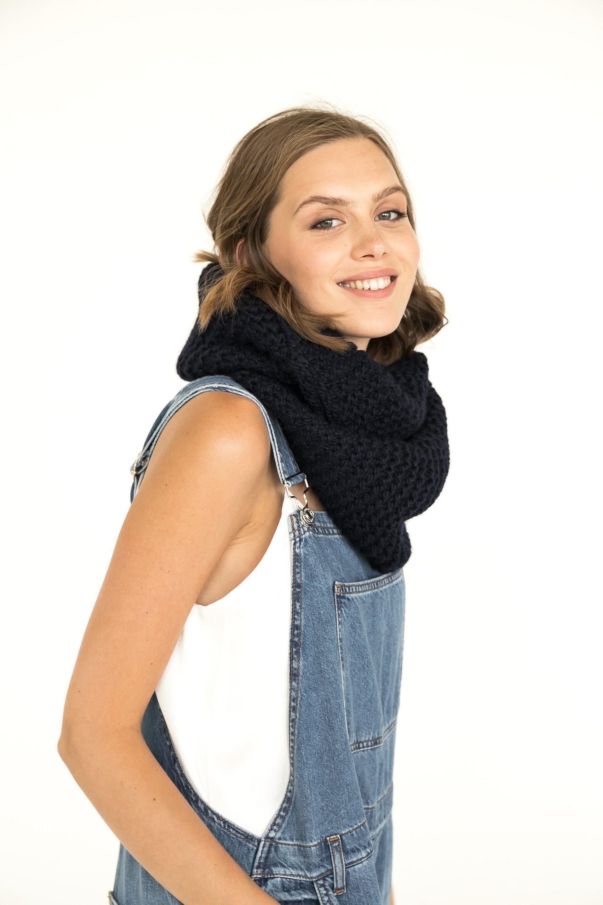 Black infinity scarf, alpaca cowl scarf, tube scarf, winter scarves, handmade knit scarf, gift for her, cable knit scarf, neck scarf, boho