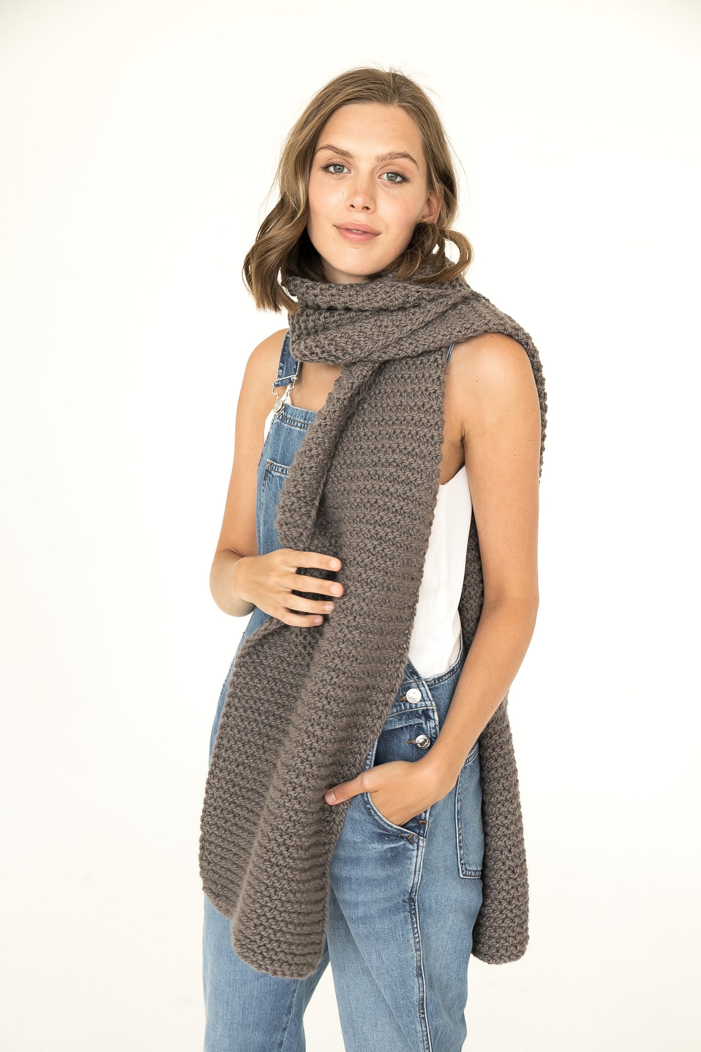 READY TO SHIP. Alpaca wool knit scarf, oversize chunky scarf, brown knitted scarf, neck warmer, women winter scarves, gift for women