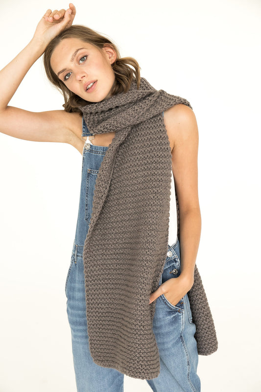 READY TO SHIP. Alpaca wool knit scarf, oversize chunky scarf, brown knitted scarf, neck warmer, women winter scarves, gift for women