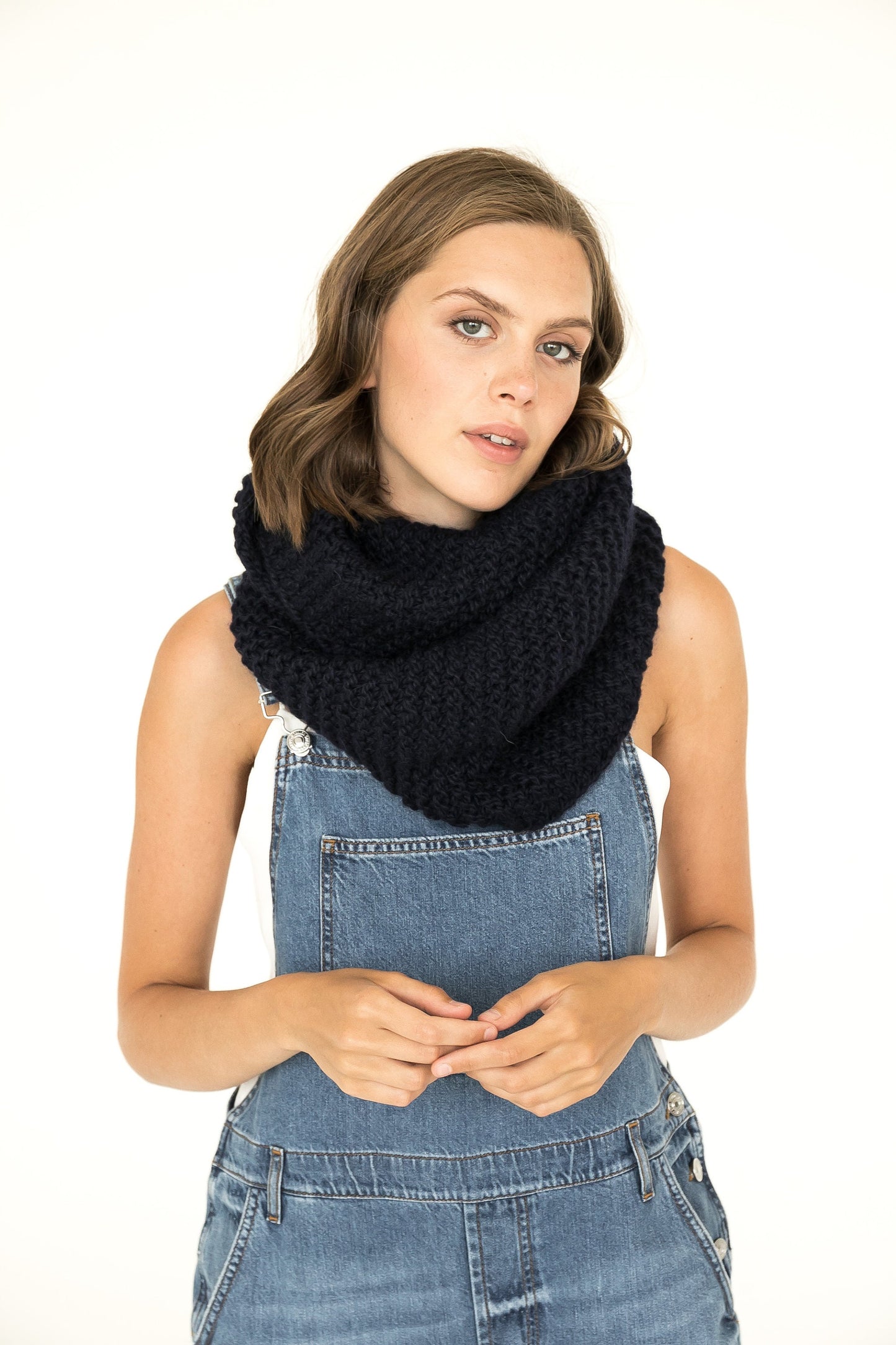 Black infinity scarf, alpaca cowl scarf, tube scarf, winter scarves, handmade knit scarf, gift for her, cable knit scarf, neck scarf, boho